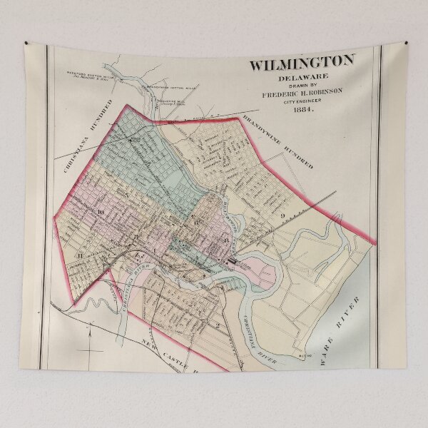 Artikelvorschau, Vintage Karte von Wilmington Delaware (1884) entworfen und verkauft von BravuraMedia.