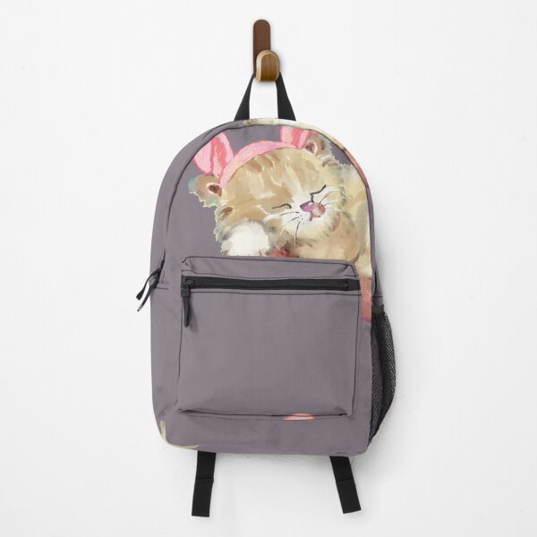 Item preview, A fluffy cat with pink bunny ears on its head is sleeping . designed and sold by Chattakan.