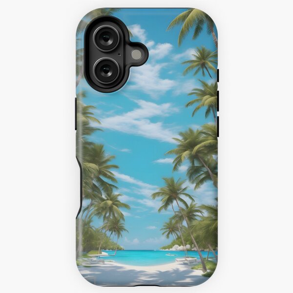 Item preview, Tropical Paradise with Palm Trees and White Sands designed and sold by mindflora.