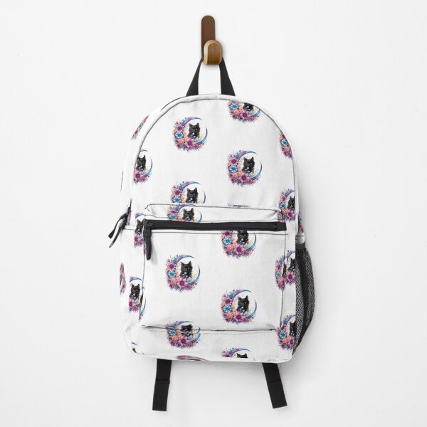 Item preview, Colorful Black Cat Floral Moon designed and sold by HappyLifeCreate.