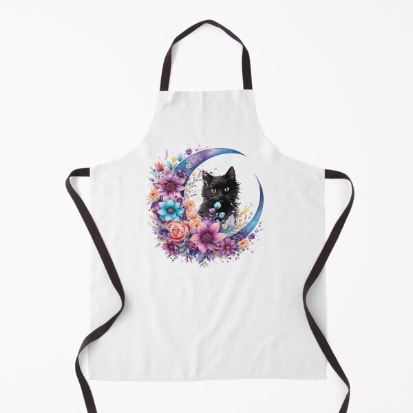 Item preview, Colorful Black Cat Floral Moon designed and sold by HappyLifeCreate.