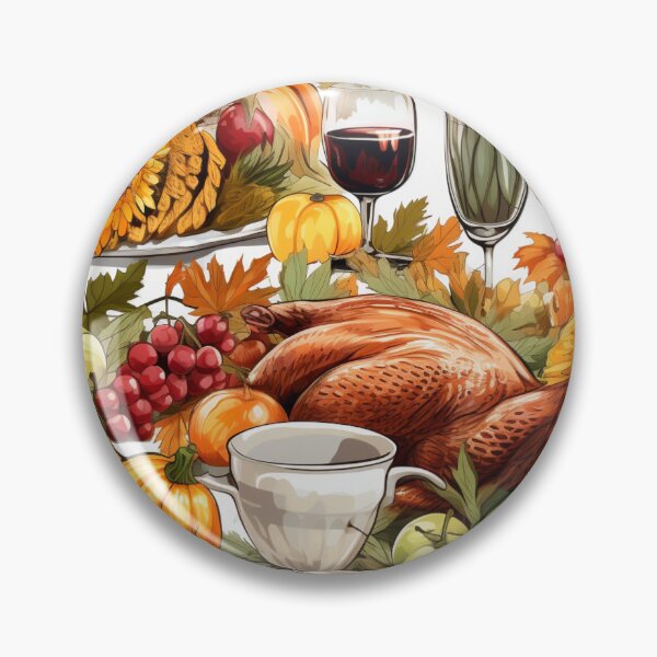 Item preview, Thanksgiving pattern with turkey, whine and pumpkins designed and sold by Vindbult.