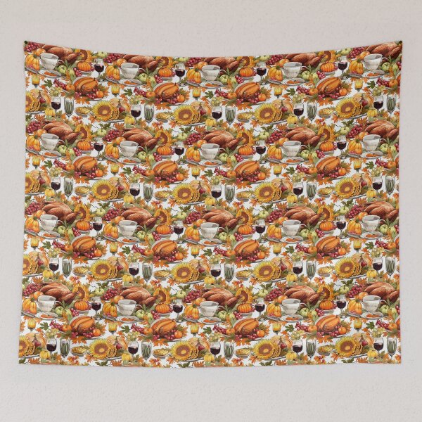 Item preview, Thanksgiving pattern with turkey, whine and pumpkins designed and sold by Vindbult.