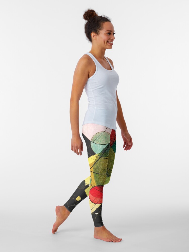 Thumbnail 2 of 5, Leggings, HD Circles in a circle (1923) by Wassily Kandinsky designed and sold by mindthecherry.