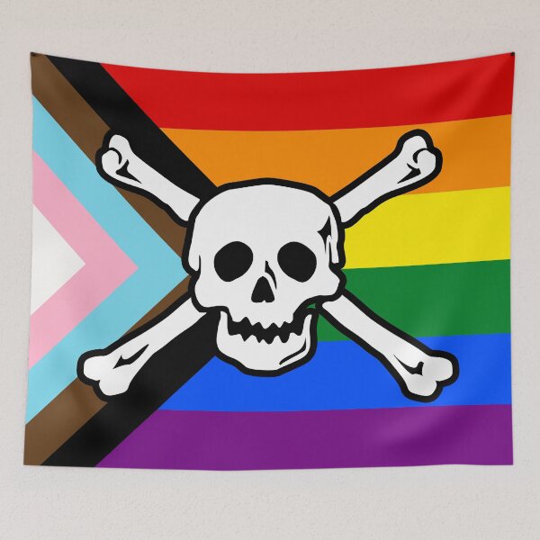 Item preview, Gay Pirate Pride (Progress Pride Flag) designed and sold by hiboux69.