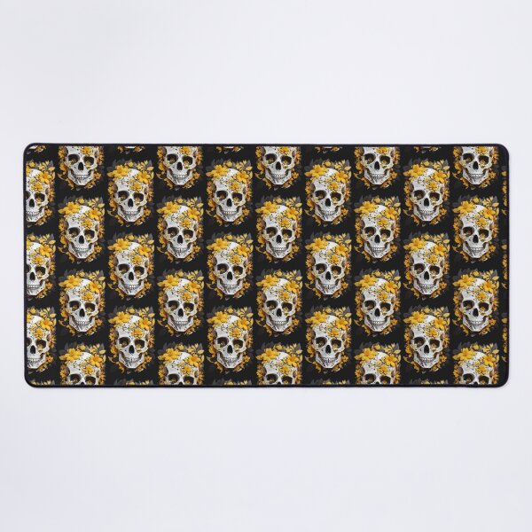 Item preview, Skull Harmony: Aesthetic Floral Fusion in Yellow designed and sold by ArtemExpressio.