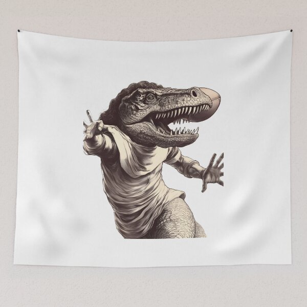 Item preview, Godzilla Fantasy Football Dinosaur, drafted by none other than Fantasy Jesus himself, got hit by a football in Jurassic Field  designed and sold by ignasirus.
