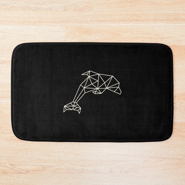 Item preview, Minimalist gold and dark geometric wildlife dolphin designed and sold by tharaka-merch.