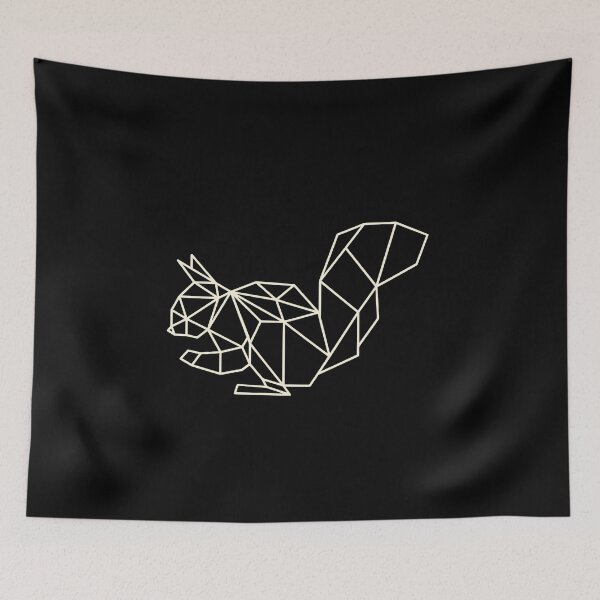 Item preview, Dark Minimalist gold geometric wildlife squirrel designed and sold by tharaka-merch.