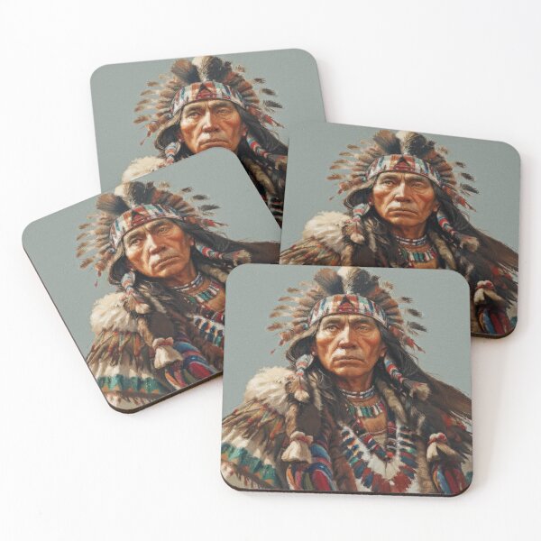 Item preview, Indigenous American Native Chief Painting designed and sold by AUTHENTIC AMERICANA ARTS.