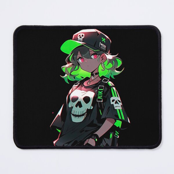 Item preview, Green hair neon punk girl designed and sold by Hirako Nakatsu.