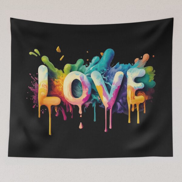 Item preview, Spilled paint in the inscription love designed and sold by LuckyFamily.
