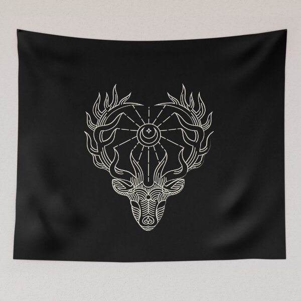Item preview, Dark Minimalist geometric wildlife deer designed and sold by tharaka-merch.
