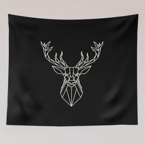 Item preview, Dark Minimalist geometric wildlife deer designed and sold by tharaka-merch.