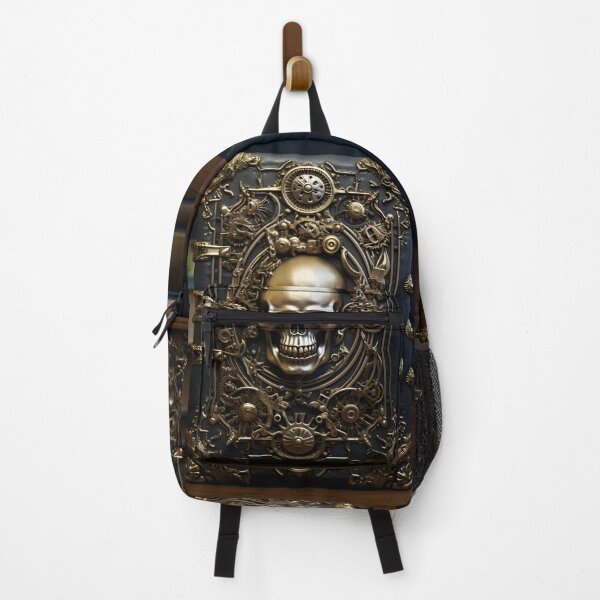 Item preview, An ultra-realistic illustration of a 17th century book with a golden skull statue on it in the style of gothic dark and ornate designed and sold by AI-Only Creations.