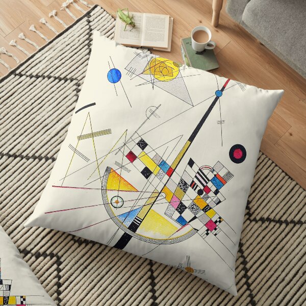 HD “Delicate Tension” (1923) by Wassily Kandinsky Floor Pillow