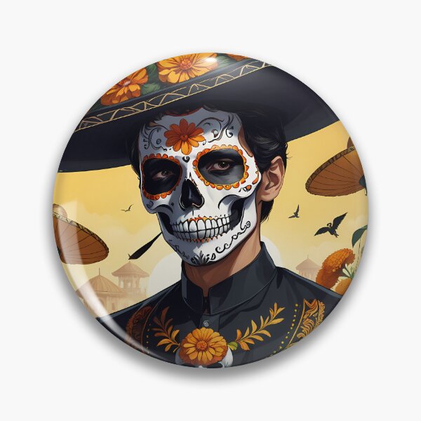 Item preview, Man's Day of the Dead in the Marigolds designed and sold by designsbyflo.