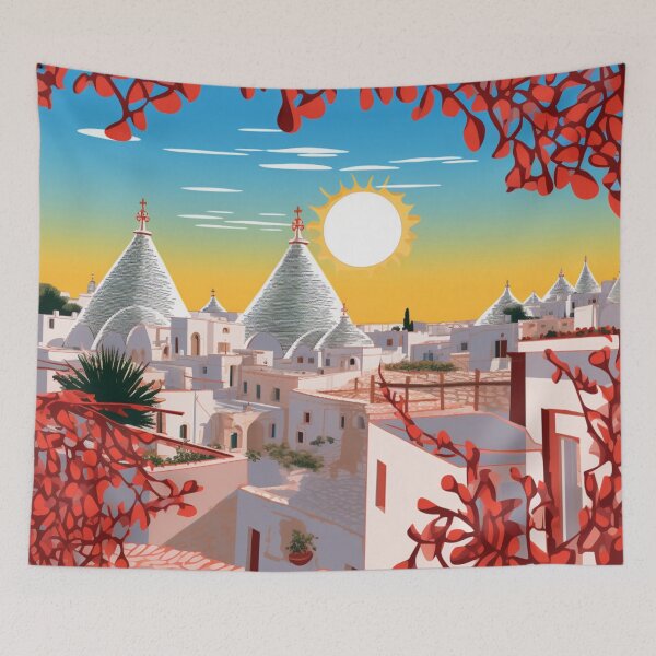Item preview, A Pop Art Travel Print of Alberobello - Italy  designed and sold by StudioRedKoala.
