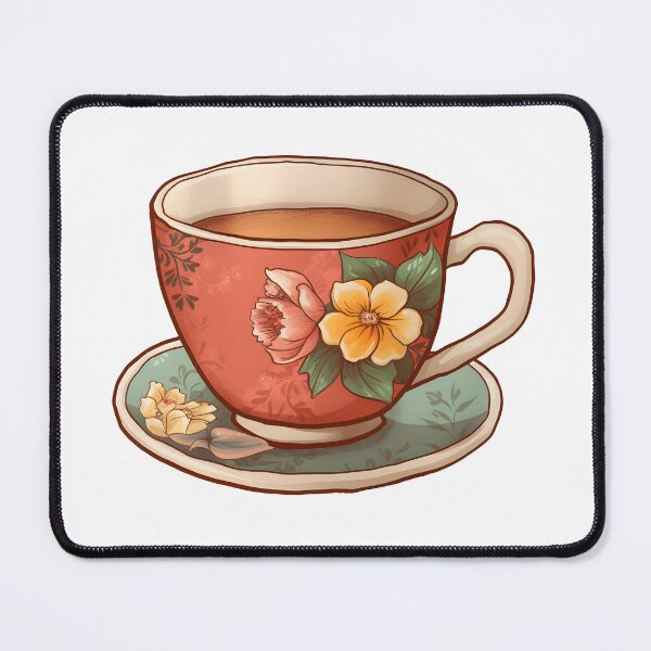 Item preview, Hot tea In Floral Cup designed and sold by StickerOrb.