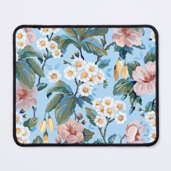 Item preview, Vintage Floral Garden - Blue & Pink designed and sold by Sarah Thorpe Designs .