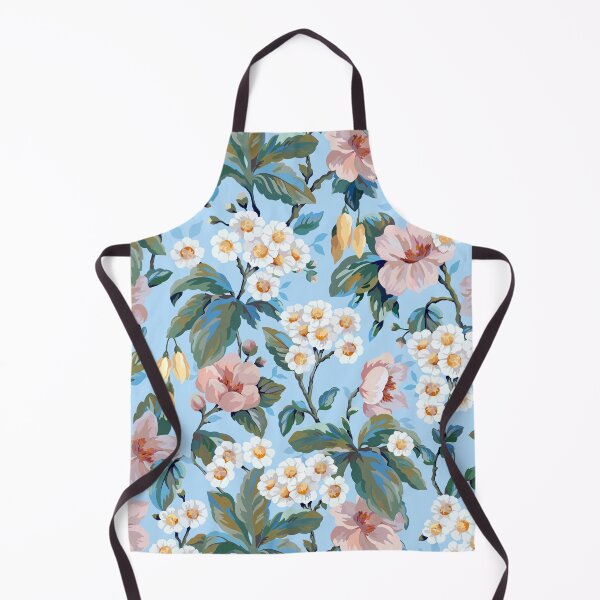 Aperçu de l'œuvre Jardin Floral Vintage - Bleu & Rose créée et vendue par Sarah Thorpe Designs .