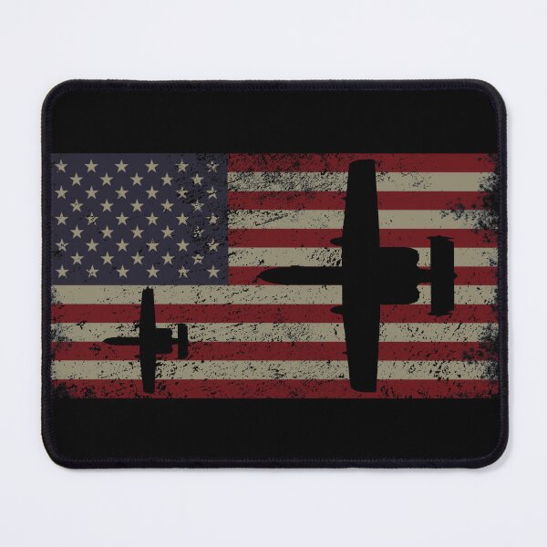 Item preview, A-10 Thunderbolt II Warthog Plane Vintage Worn Effect USA Flag designed and sold by MilitaryMart.