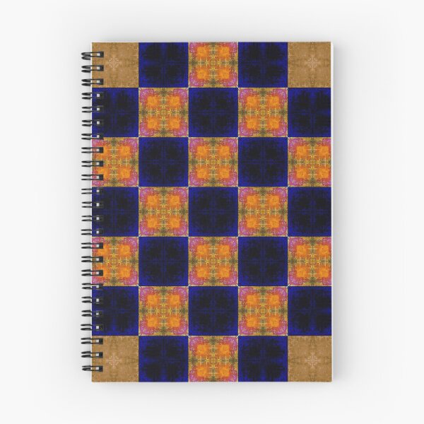 Item preview, Bright geometric velvet textured orange khaki midnightblue patchwork designed and sold by ArtistSunny.