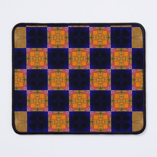 Item preview, Bright geometric velvet textured orange khaki midnightblue patchwork designed and sold by ArtistSunny.