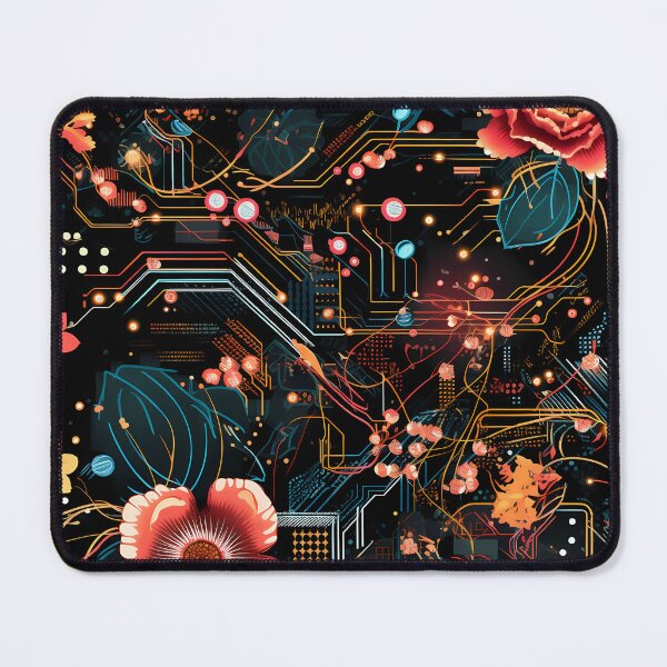 Item preview, Cyberpunk Flowers and Circuitry Pattern designed and sold by SchorlCraft.