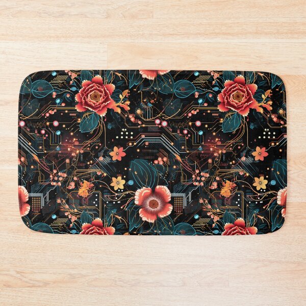 Item preview, Cyberpunk Flowers and Circuitry Pattern designed and sold by SchorlCraft.