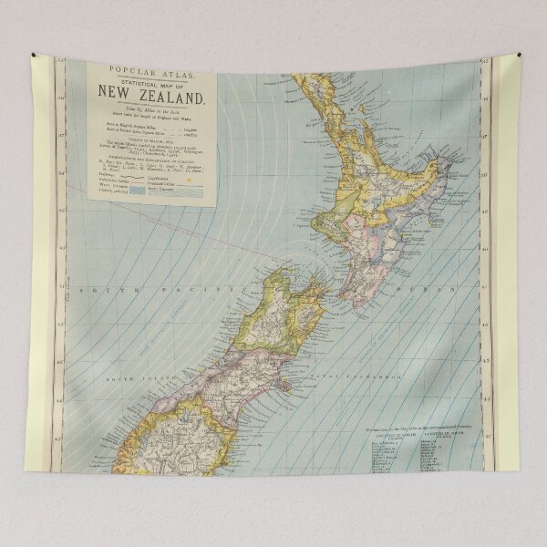 Item preview, Vintage Map of New Zealand (1883) designed and sold by BravuraMedia.