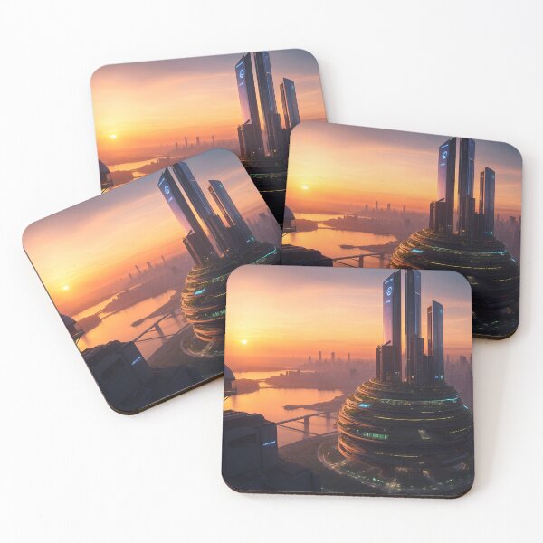 Item preview, Futuristic building at sunset designed and sold by etjcavas.