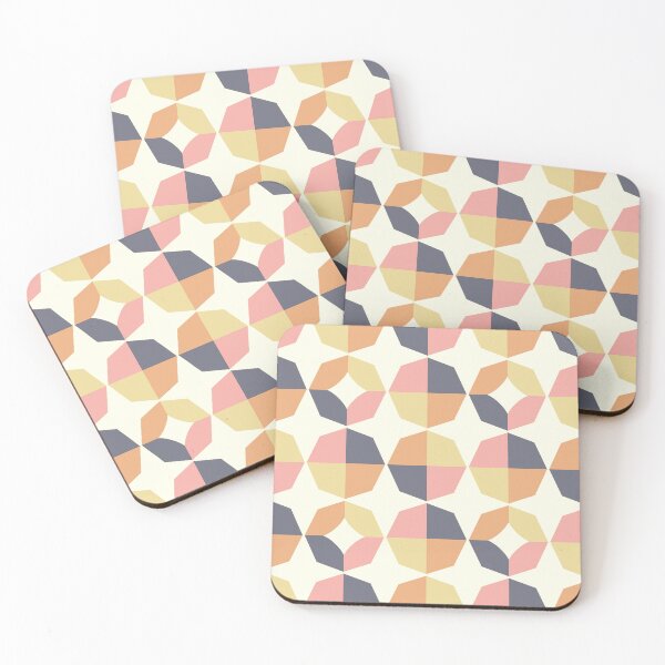 Item preview, Mid Mod Geometric Pink Blue & Tan designed and sold by Stephanie McRae.