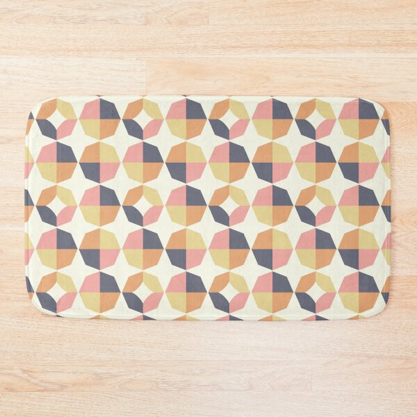 Item preview, Mid Mod Geometric Pink Blue & Tan designed and sold by Stephanie McRae.