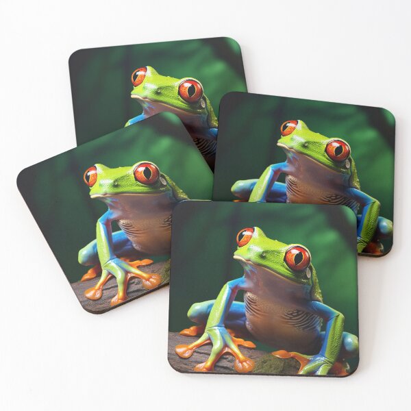 Item preview, green frog with red eyes sitting in a tree. designed and sold by Dream-Way.