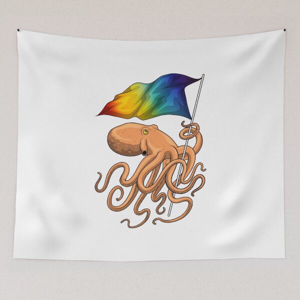 Item preview, Octopus Rainbow Flag designed and sold by Snabdesign84.