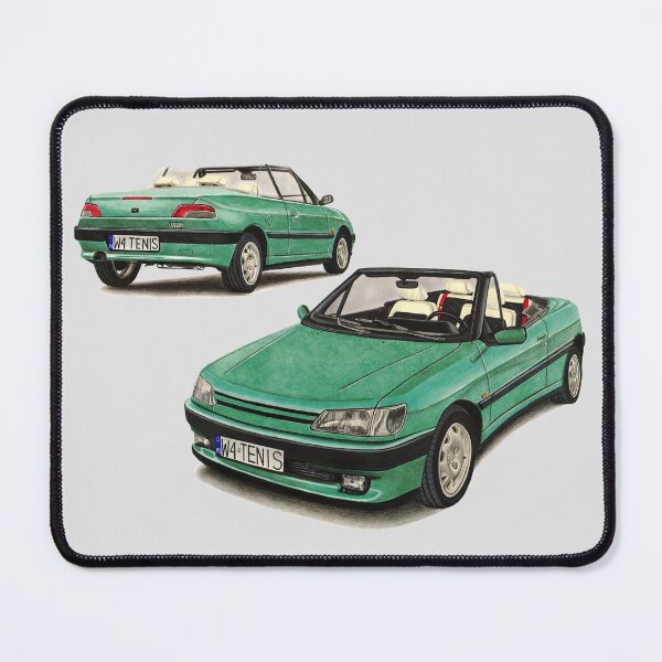 Item preview, Green Cabriolet 306 Front And Back designed and sold by SylwiaCarArt.