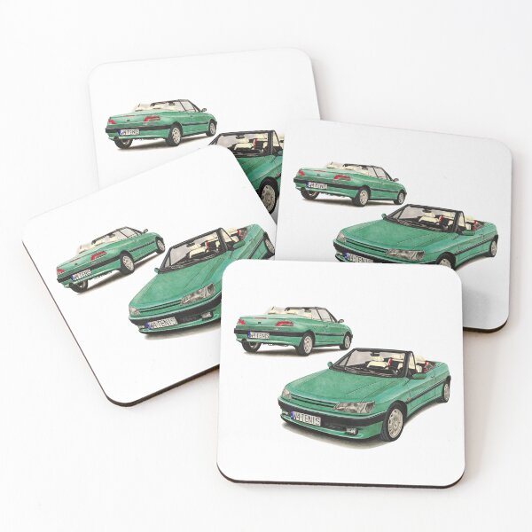 Item preview, Green Cabriolet 306 Front And Back designed and sold by SylwiaCarArt.