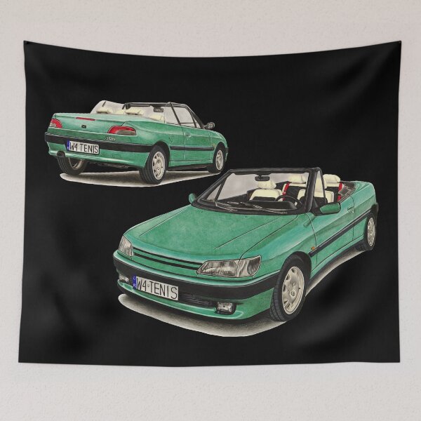 Item preview, Green Cabriolet 306 Front And Back designed and sold by SylwiaCarArt.