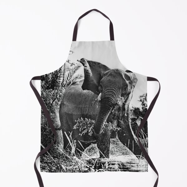 Item preview, A Protective Mama Elephant in Black and White designed and sold by Kay Brewer.