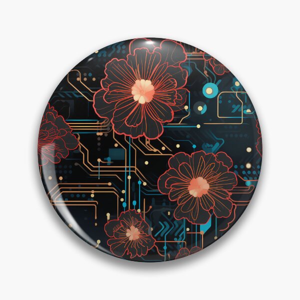 Item preview, Cyberpunk Flowers and Circuitry Pattern designed and sold by SchorlCraft.