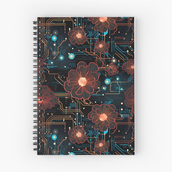 Item preview, Cyberpunk Flowers and Circuitry Pattern designed and sold by SchorlCraft.