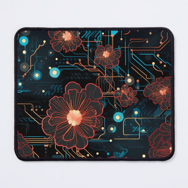 Item preview, Cyberpunk Flowers and Circuitry Pattern designed and sold by SchorlCraft.