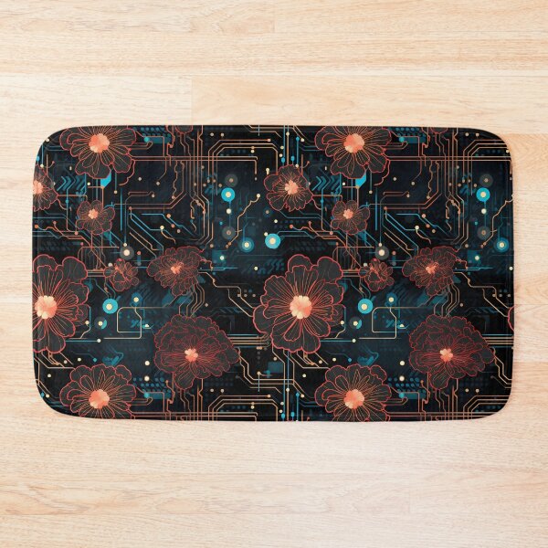 Item preview, Cyberpunk Flowers and Circuitry Pattern designed and sold by SchorlCraft.