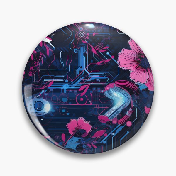 Item preview, Cyberpunk Flowers and Circuitry Pattern designed and sold by SchorlCraft.