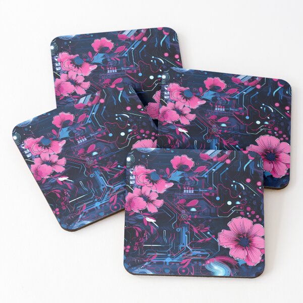 Item preview, Cyberpunk Flowers and Circuitry Pattern designed and sold by SchorlCraft.