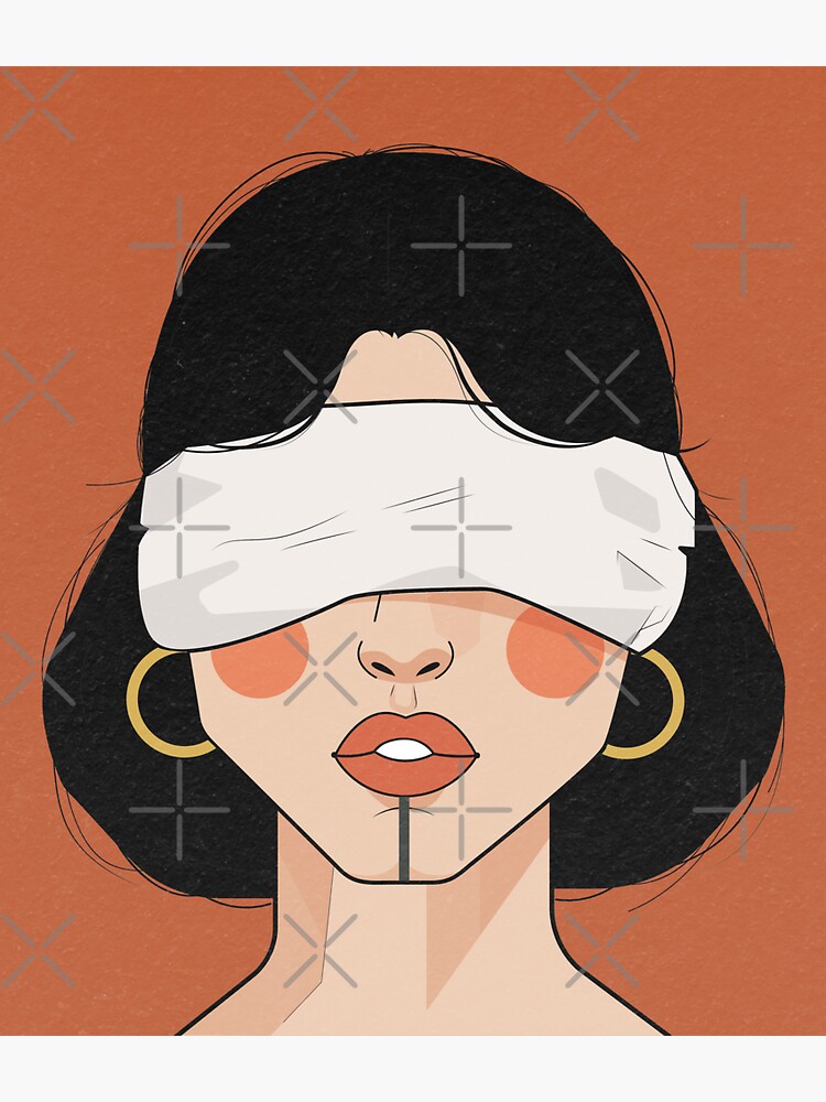 Blindfolded woman Sticker for Sale by artwork-ty