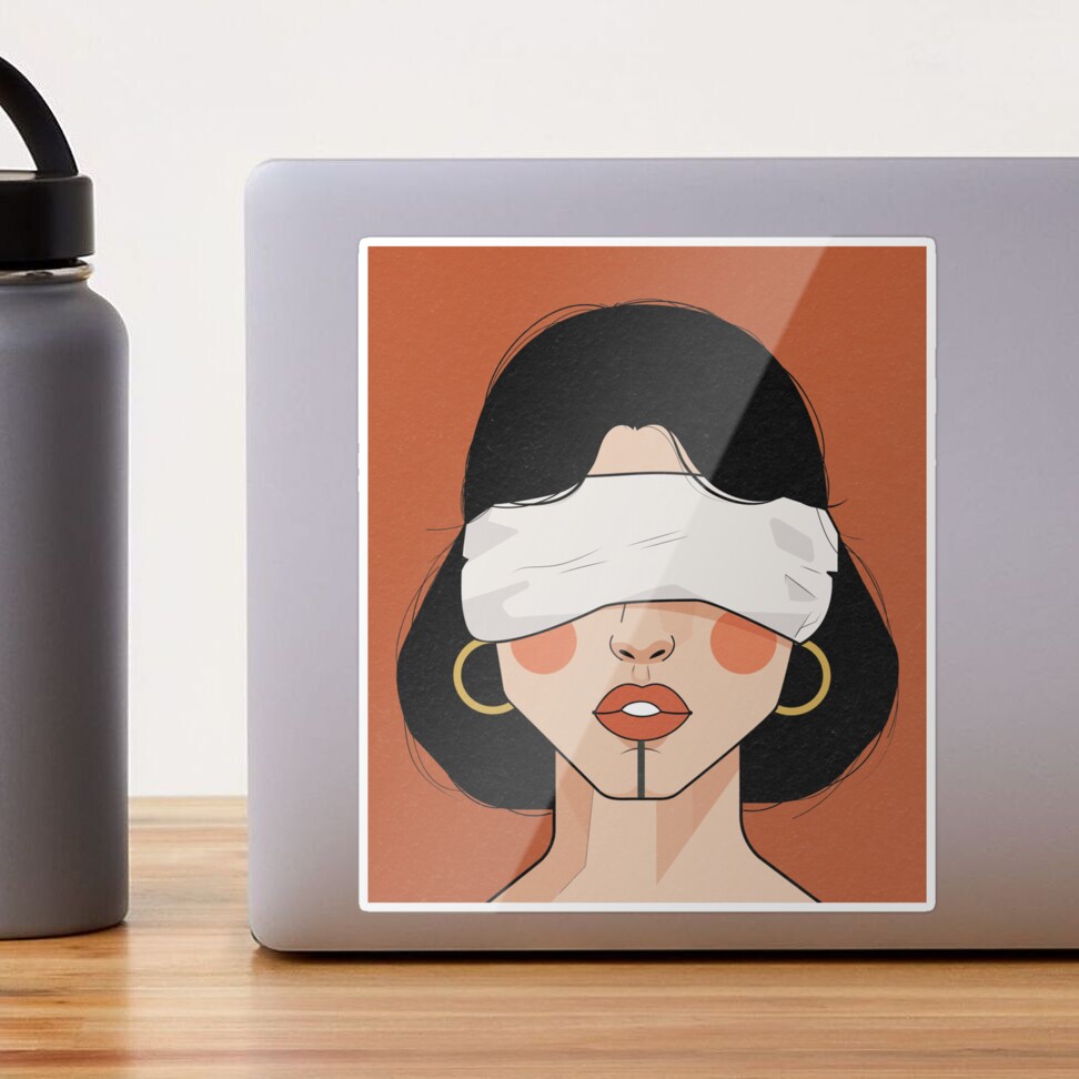 Blindfolded woman Sticker for Sale by artwork-ty