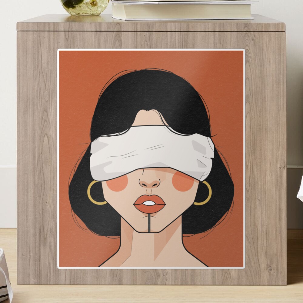 Blindfolded woman Sticker for Sale by artwork-ty