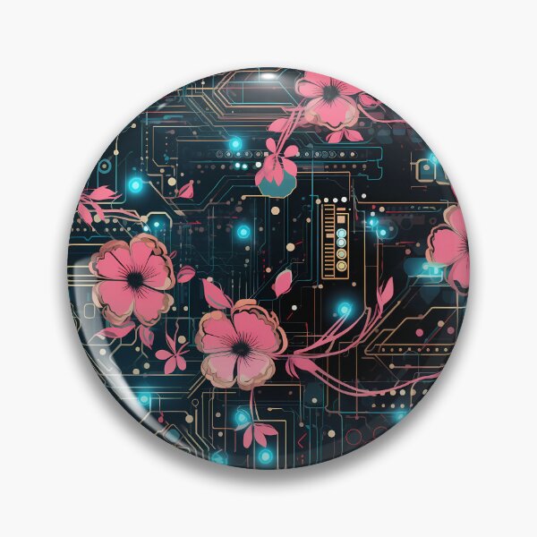 Item preview, Cyberpunk Flowers and Circuitry Pattern designed and sold by SchorlCraft.